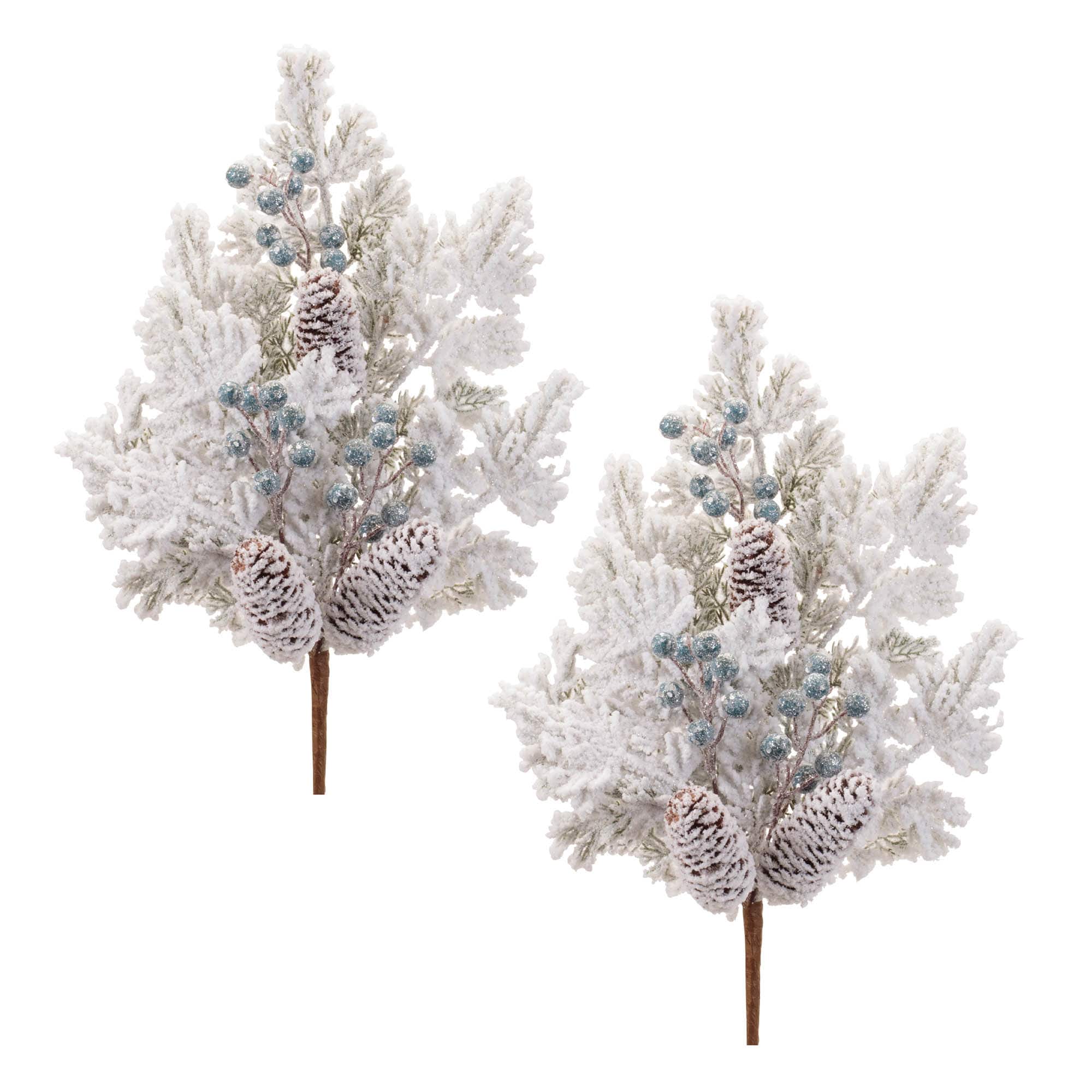 26.5" Flocked Pine Berry Sprays, 2ct.